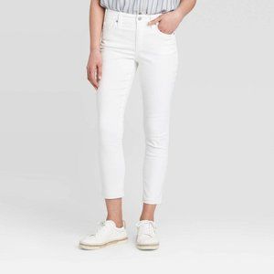 High Rise Crop SkinnyJeans Size 10 White